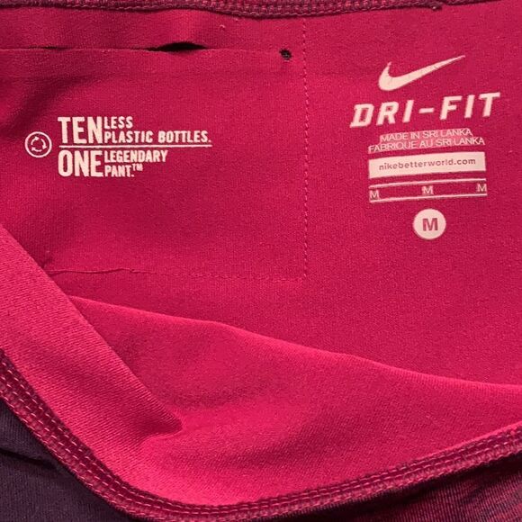 Nike Purple Pink Dri Fit Capri Leggings Pants Ten Less Medium - Picture 5 of 5